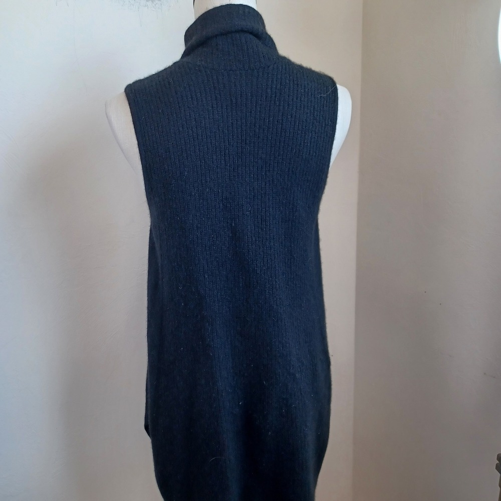 Charter Club Luxury Womens Black 100% Cashmere Open Front Shawl Collar Vest L - Picture 5 of 7